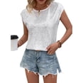 thumbnail image 4 of NFTOEIULA Women Glamour Glitz Sequin Embellished Short Sleeve Chic Party Top, 4 of 7