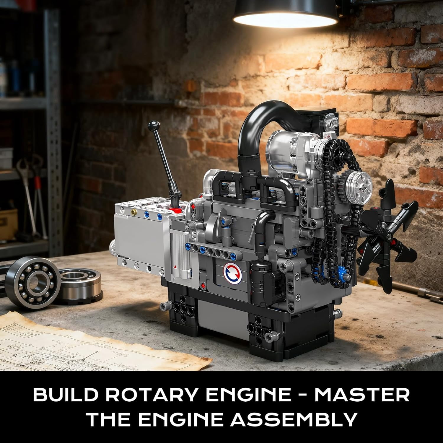 Rotary Engine Model Kit that Works, Car Engine Building Kit with Motor, STEM Mechanic Engineering Construction for Teens, Collection Model (1130 PCS)