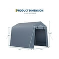 thumbnail image 2 of Telyswee Outdoor Storage Shed, Portable Carport with Roll-up Ventilated Zipper Door and Windows, Heavy Duty Waterproof Tarp, Storage Sheds for Motorcycle, Bike, Firewood, Garden Tools, 2 of 8