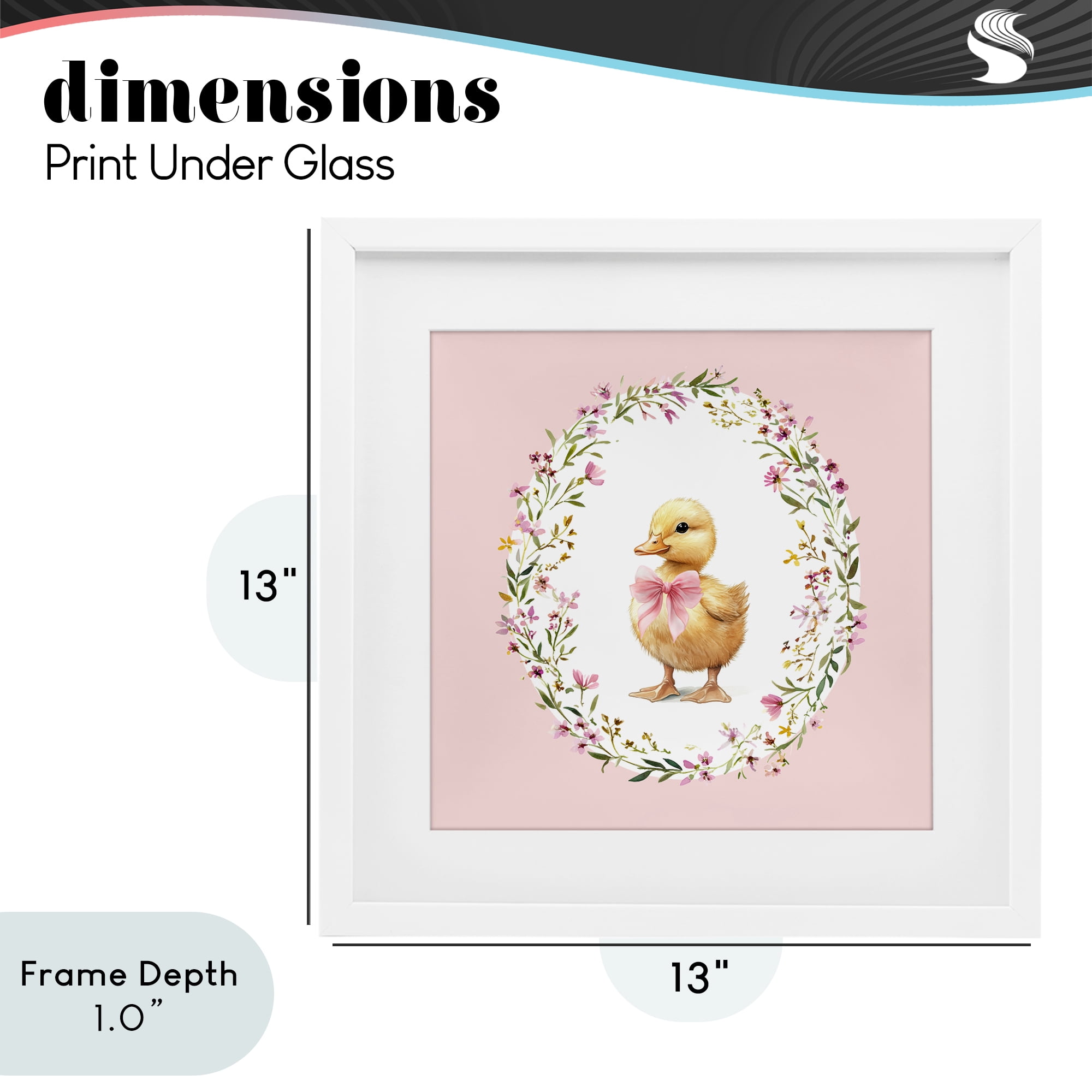 Stupell Industries Blush Pink Duckling White Framed Print Under Glass, design by Christine Simpson Art