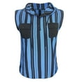 thumbnail image 1 of Mens Manga Corta Botón Abajo Camisas con Bolsillo, Moda a Rayas sin Mangas, Chaqueta con Capucha Blusa, 1 of 6