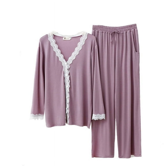 Kadahis Women's Pajama Pajama Shirt & Pant Set Women's Plus and Regular Sizes