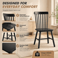 thumbnail image 3 of CRERIYO Solid Wood Windsor Dining Chairs, Set of 4, Spindle Back Kitchen Chairs with H-Style Legs, Classic Farmhouse Dining Room Chairs, Black, 3 of 13