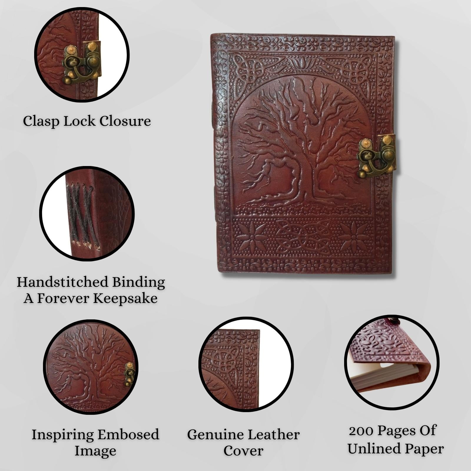 Genuine Leather Tree of Life Diary Blank Book Handmade Journal Notebook Travel Unlined Sketchbook