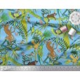 thumbnail image 2 of Soimoi Rayon Fabric Branches,Parrot & Leopard Jungle Print Sewing Fabric Yard 56 Inch Wide, 2 of 3