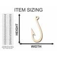 thumbnail image 2 of Unfinished Wood Fish Hook Shape - Fishing - Ocean- Craft - up to 46" DIY 6" / 1/4", 2 of 3