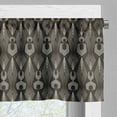 thumbnail image 3 of Ambesonne Geometric Valance Pack of 2, Shapes Streaks Retro Art, 42"X12", Dark Brown and Eggshell, 3 of 5