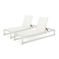 thumbnail image 1 of Noble House Elliott Chaise Longue Extérieure en Maille, Ensemble de 2, Blanc, 1 of 5