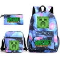 thumbnail image 6 of Minecraft Backpack Game My World Student Large Capacity Printed Three-Piece Set Backpack for Men and Women,Lightning Blue~1, 6 of 11