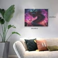 thumbnail image 2 of Gukieu Neon Futuristic Dragon Print Horizontal Canvas Decorative Painting 12x16 Inch Shrinkage Resistant Frame Hanging Home Wall Art Decor, 2 of 6