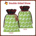 thumbnail image 2 of Rocae Green Lemon Slices Print Christmas Drawstring Linen Gift Bag with Drawstrings Treat Bag Goody Present Bags for Christmas Party Favor, 2 of 8