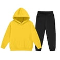 thumbnail image 3 of NAISIBABY Boys Girls Activewear Sets 2-Piece, Pullover Hooded Sweatshirt and Jogger Pant Kids Fall Winter Casual Outfits Yellow 5T, 3 of 5
