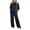 Navy, variant on Women's Solid Color Sequin Set, 2 Piece Sparkly Sweatshirt and Pants Outfit, Lounge Wear Coordinated Set, Shiny Jogger Set, Casual Matching Set, Comfortable Two-Piece Ensemble Red