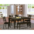 thumbnail image 5 of East West Furniture 6 Piece Dining Set- A Rectangle Dining Table and 4 Kitchen Chairs with a Bench, Cappuccino (Seats Option) LYFD6-CAP-W, 5 of 5