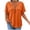 Orange, variant on Plus Size Waffle Knit Henley Shirts for Women Short Sleeve Sweater Trendy Zip Up Crewneck Pullover Tops Black XL