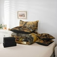 thumbnail image 5 of Feelyou Farmhouse Bear Print Bedding Comforter Set 7pcs, Jungle Tree Plant King Bedding Sets, Woodland Wildlife Reversible Bed Sheets, Luxury Bedroom Decor, 5 of 7