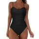 thumbnail image 1 of Gibobby Trajes de Baño Mujer Completo Nuevo traje de baño sin tirantes con tirantes y espalda descubierta, Bikini Sexy europeo y americano, traje de baño(Negro,XL), 1 of 5
