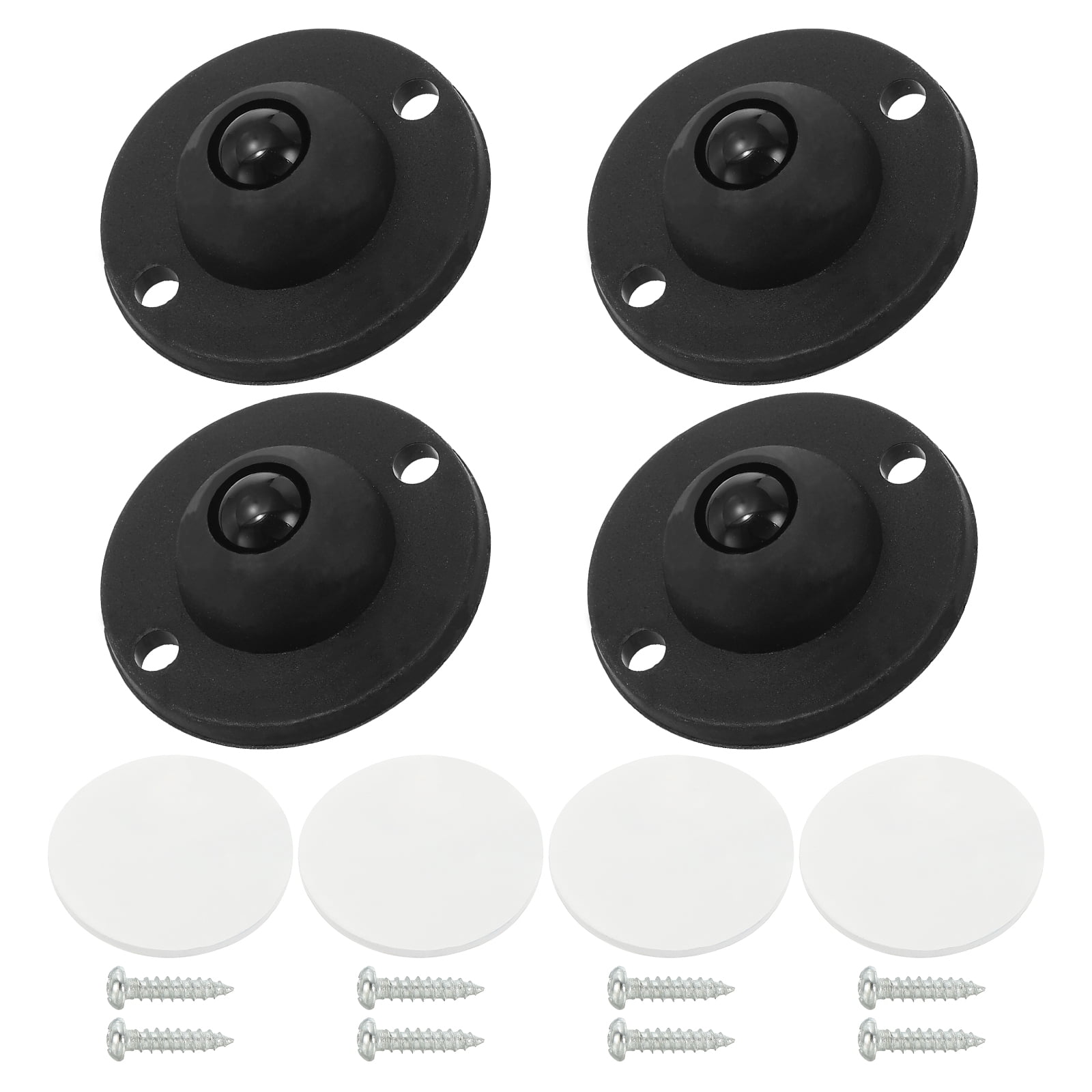 Uxcell Self Adhesive Paste Caster Wheels for Appliance, Mini Swivel Wheels Load Capacity for Stand Mixer Black