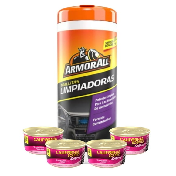 4 Aromatizantes Cherry CS + Toallas Multipropósito ArmorAll
