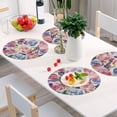 thumbnail image 5 of Round Placemats Plate Mats 15 Inch Non-Slip Heat Resistant Washable PVC Set Table Decoration for Kitchen Dining Modern Art Roses, 5 of 6