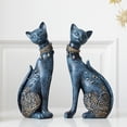 thumbnail image 4 of 2 Pares de Estatuas de Esculturas de Gatos para Parejas, Regalo para El Hogar, Oficina, Gabinete, Decoración Macarena Estatuilla de gato de resina, 4 of 7