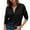 Black, variant on Womens Polo Shirts Button Down Collared Long Sleeve Ribbed Knit Tops Spring Casual V Neck Loose Blouses(Light Blue,S)