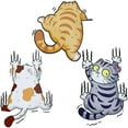 thumbnail image 1 of Juego de 3 pegatinas de gato para coche, calcomanías para coche, pegatinas kawaii, pegatinas divertidas para coche, pegatinas de gato para rascar, aptas para coches y camiones., 1 of 5