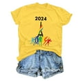 thumbnail image 1 of TSADFHJI Hauts d'Été Boho pour Femmes T-Shirt d'Été à Manches Courtes Col Rond Motif Haut Décontracté TG Vert Clair, 1 of 4