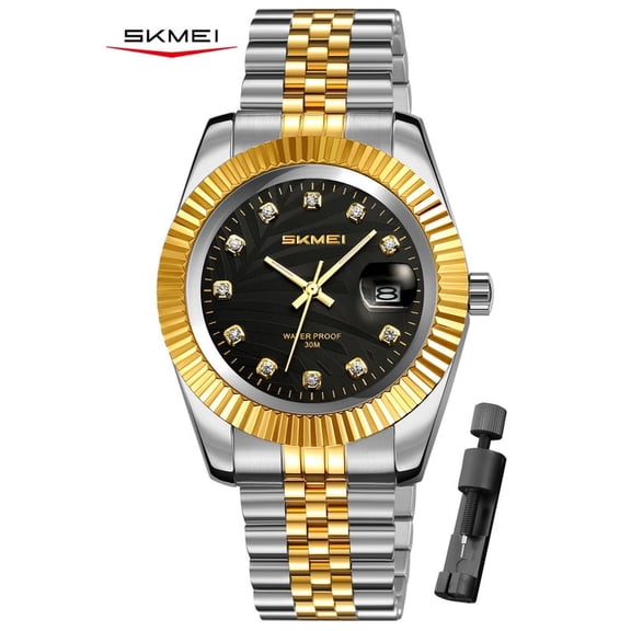 SKMEI Men Watches Analog Quartz Luxury Watches for Men Waterproof Bussiness Stainless Steel Men's Wrist Watches with Date