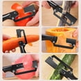 thumbnail image 4 of Pelador de verduras de acero inoxidable | Herramienta para pelar frutas | Utensilio de cocina ergonómico que ahorra esfuerzo | Preparación de alimentos en el hogar para zanahorias, patatas y manzanas, 4 of 5