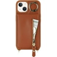 thumbnail image 6 of iPhone 14 Plus Case with Card Holder for Women, iPhone 14 Plus Phone Case Wallet with Strap Credit Card Slots Crossbody with Kickstand Zipper Shockproof Case for iPhone14Plus - Brown, 6 of 18