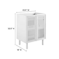 Modway Calla 24" Perforated Metal Bathroom Vanity Cabinet (Sink Basin Not Included) in White
