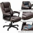 thumbnail image 4 of Lacoo Faux Leather High-Back Executive Office Chair with Lumbar Support, Brown, 4 of 7