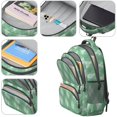 thumbnail image 4 of Green and White Checkered Pattern Backpack for School, Cute School Bag with Adjustable Shoulder Straps and Padded Back, 16.9"x12.6"x5.9", 4 of 5