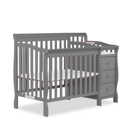 UPC: 0693892468265 | Dream On Me Jayden 4-in-1 Convertible Mini Crib and Changer Storm Grey