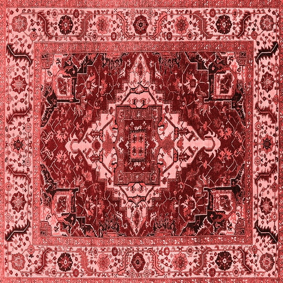 Ahgly Company Indoor Square Oriental Red Industrial Area Rugs, 3' Square