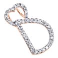 thumbnail image 3 of 10K Rose Gold Diamond Script Initial D Pendant Heart Bail Charm 0.12 Ct., 3 of 6