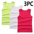 thumbnail image 2 of ZACPNCV 3PC Girls Tank Tops Cotton Sleeveless Undershirt Tank Tops Basic Shirts for Girls Kids Dancewear Khaki 11-12 Years, 2 of 4