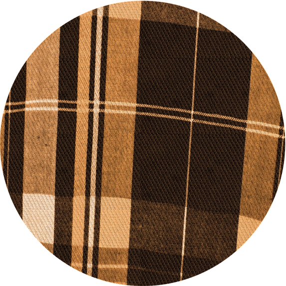 Ahgly Company Machine Washable Indoor Round Transitional Orange Area Rugs, 7' Round