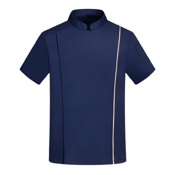 Uni Chef Jacket Long Sleeve Hotel Kitchen with Stylish Red Buttons for Culinary Staff