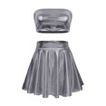 thumbnail image 4 of Mardi Gras Outfit Women'S Short Skirt Suit Performance Wear Pleated Suit Skirt For Women Grey S, 4 of 4