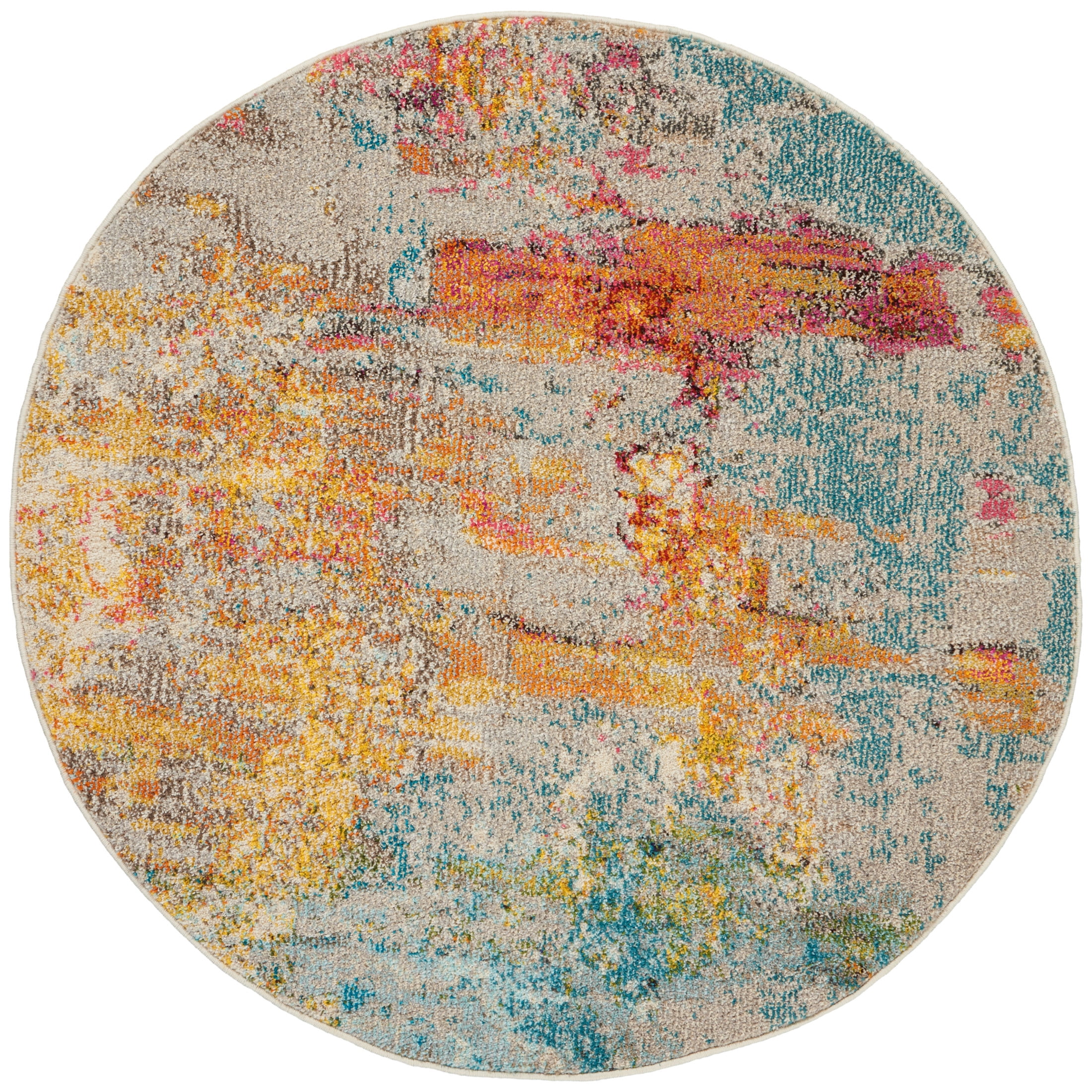 Nourison Celestial Abstract Sealife 4' x round Area Rug, (4 Round)