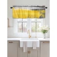 thumbnail image 2 of Valances for Windows Watercolor Gray Yellow Rod Pocket Cafe Window Treatments Valance Curtains for Kitchen Bathroom Laundry Basement Windows 56"x16", 2 of 9