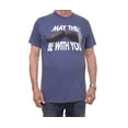thumbnail image 3 of Call Your Mother Men's Denim Heather T-Shirt, Mustache Logo, S, 3 of 5