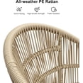 thumbnail image 4 of PURPLE LEAF Outdoor Bar Height Stools Set of 2, Patio Woven Aluminum Barstools Bar Chairs with Back and Cushions for Balcony Garden Indoor Kitchen Outside,Champagne, 4 of 9