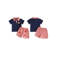 thumbnail image 2 of BemeyourBBs Toddler Baby Boy Back To School Outfit Kids Boys Kindergarten Outfits Baby Boy Summer Clothes Pencil Apple Embroidered Plaid Button Collared Short Sleeve Shirt and Pockets Shorts Set, 2 of 9