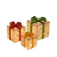 thumbnail image 2 of CISIL & Christmas Lighted Gift Boxes: Set of 3 Light Up Presents Christmas Decoration for Indoor Xmas Tree Outdoor Yard Holiday, Battery Operated Gift Boxes Silver stars, 2 of 9