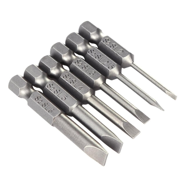 6 uds 50mm 2,0-6,0mm puntas de destornilladores de punta ranurada de cabeza plana Ehuebsd Para estrenar