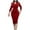 Red, variant on Odeerbi Dresses For Women Business Wear Lapel Solid Color 2025 Long Sleeve Button Slim Dress Green