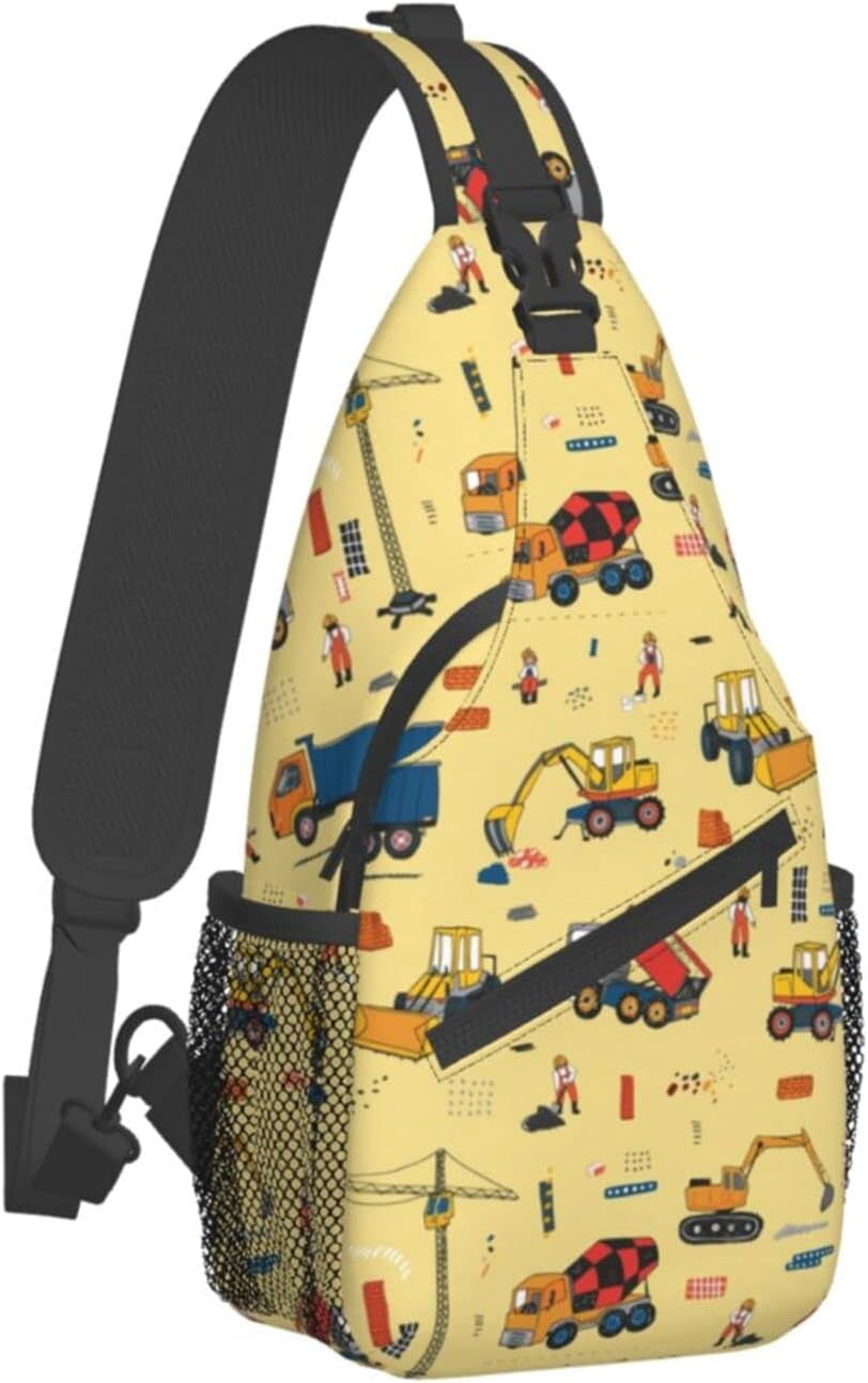 Funny Caterpillar Truck Tractor (4) Sling Bag Crossbody Hiking Travel Chest Bags Backpack Shoulder Daypack for Women Men